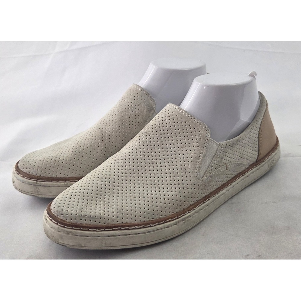 UGG Sneakers Womens 9 Cream Suede Perforated Slip On Coastal Grandmother Shoes